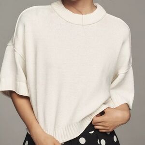 Anthropology Goldie Crew Neck Cotton Sweater